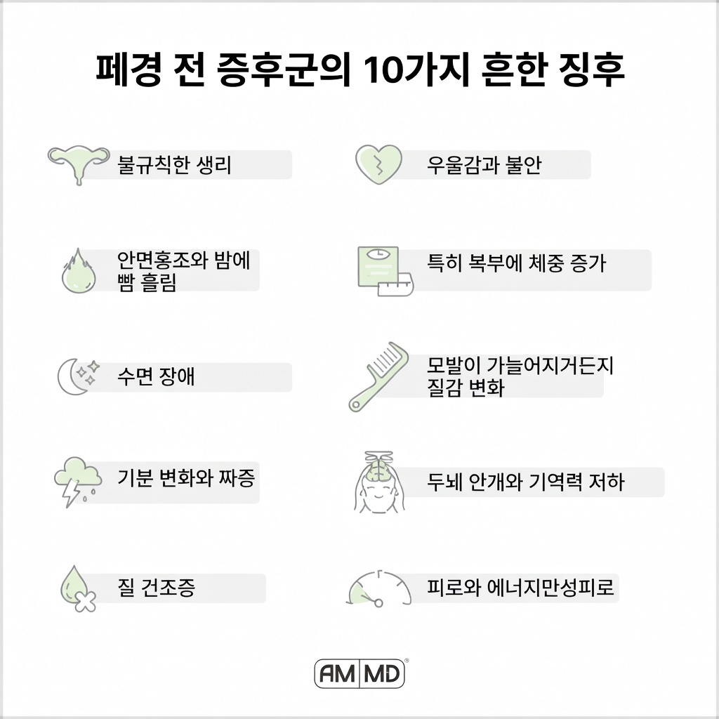 알아두어야 할 폐경 전후기와 폐경의 초기 징후 10가지