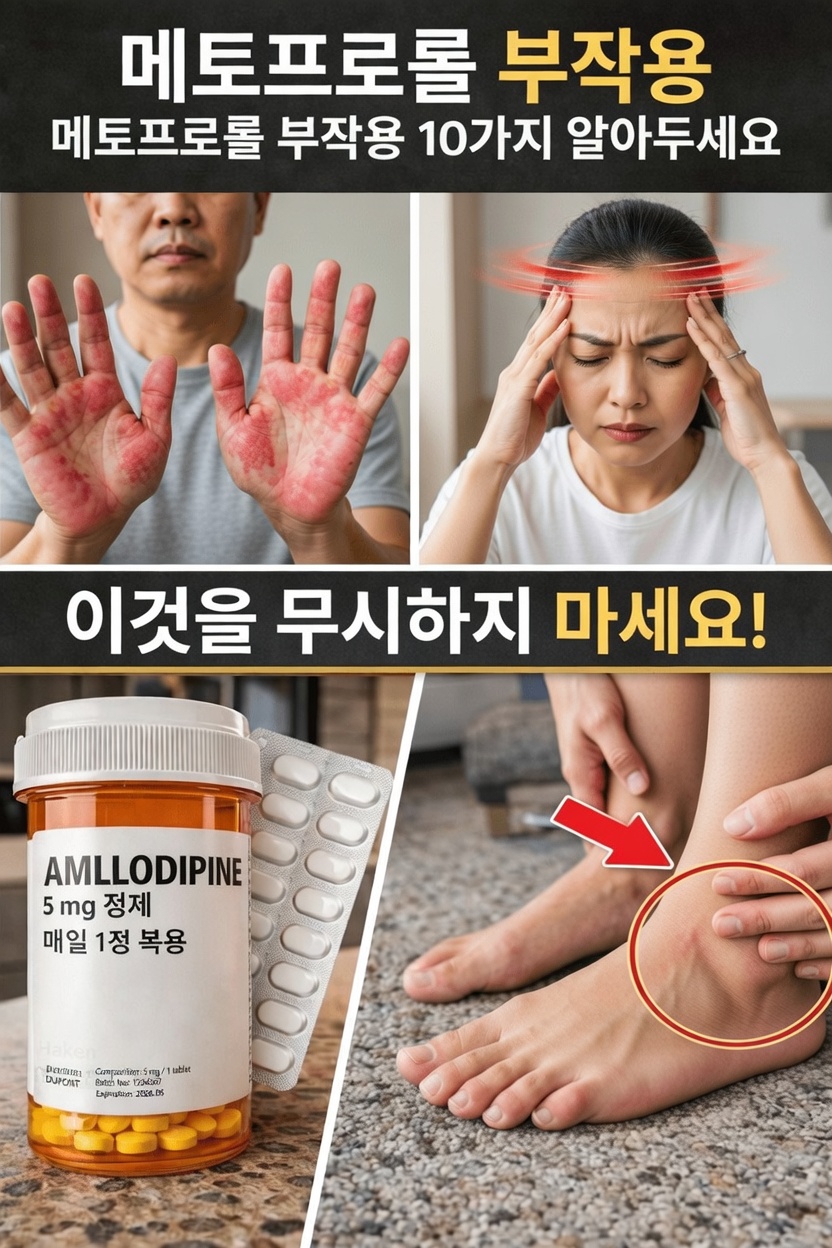 알아두어야 할 메토프롤롤의 흔한 부작용 10가지