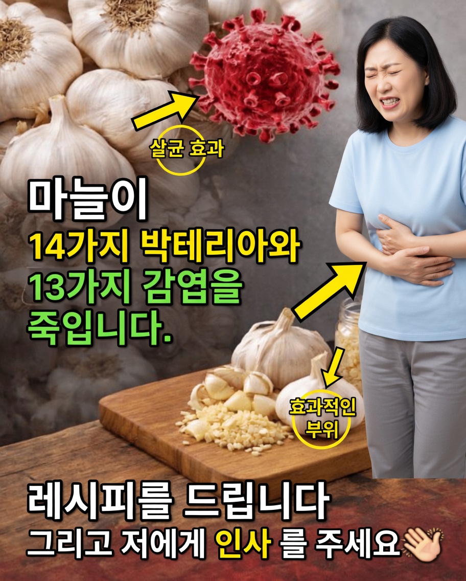 마늘이 14가지 박테리아와 13가지 감염을 죽인다는 것이 사실인가요?