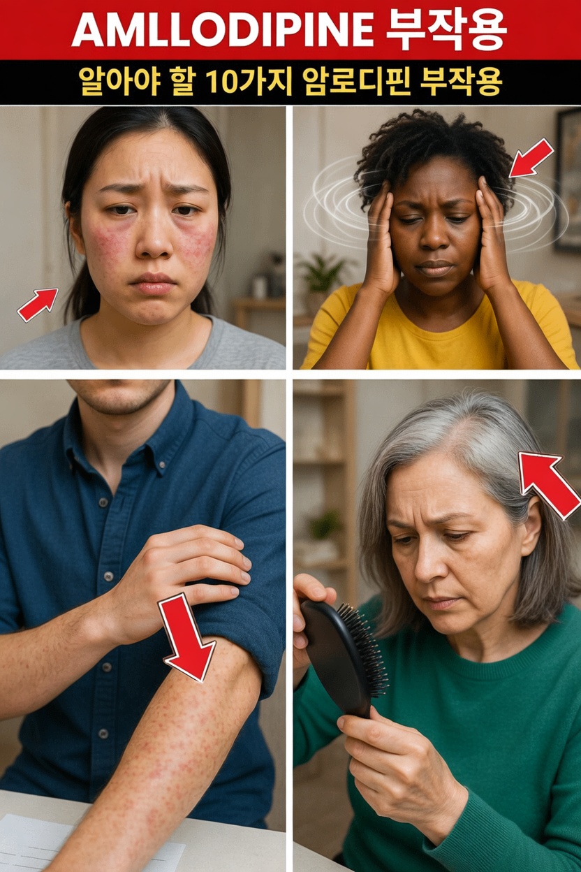 의사들이 자주 언급하지 않는 암로디핀의 놀라운 부작용 12가지
