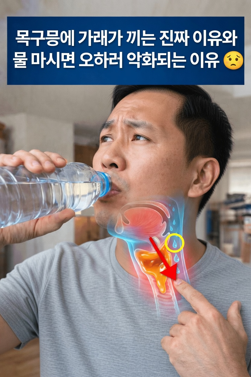 목에 가래가 걸린 듯한 지속적인 느낌은 물을 더 마신다고 해결되지 않을 수 있습니다 – 그 이유는 이것일 수 있습니다