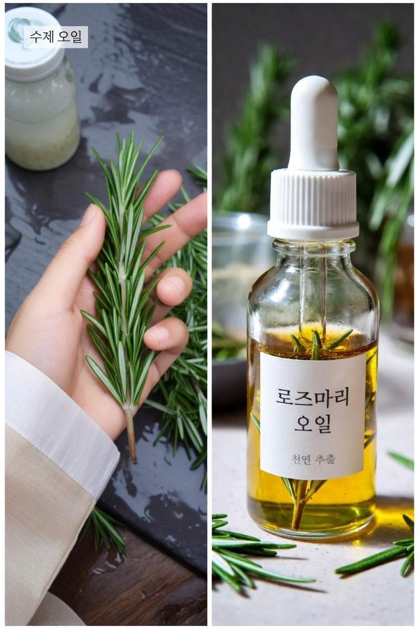 집에서 매주 웰니스 루틴으로 사용할 피마자유와 로즈마리 혼합물 만드는 방법 알아보기