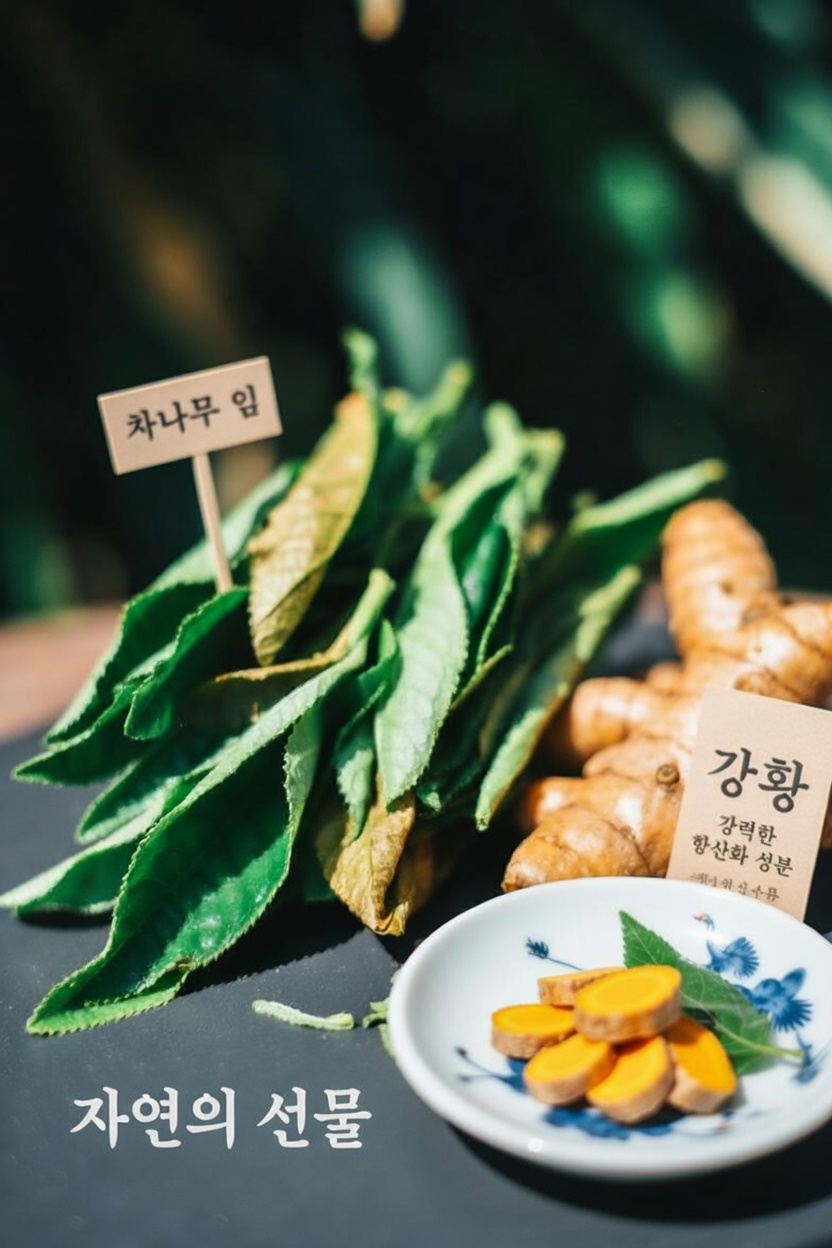 전반적인 건강과 장수를 돕는 녹차와 강황의 간단한 일상 습관