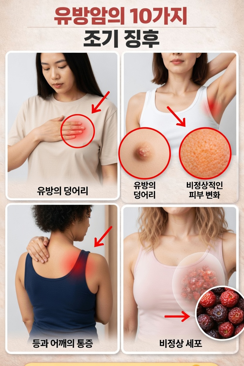 절대 무시하지 말고 반드시 의사와 확인해야 할 여성 유방암의 10가지 경고 신호
