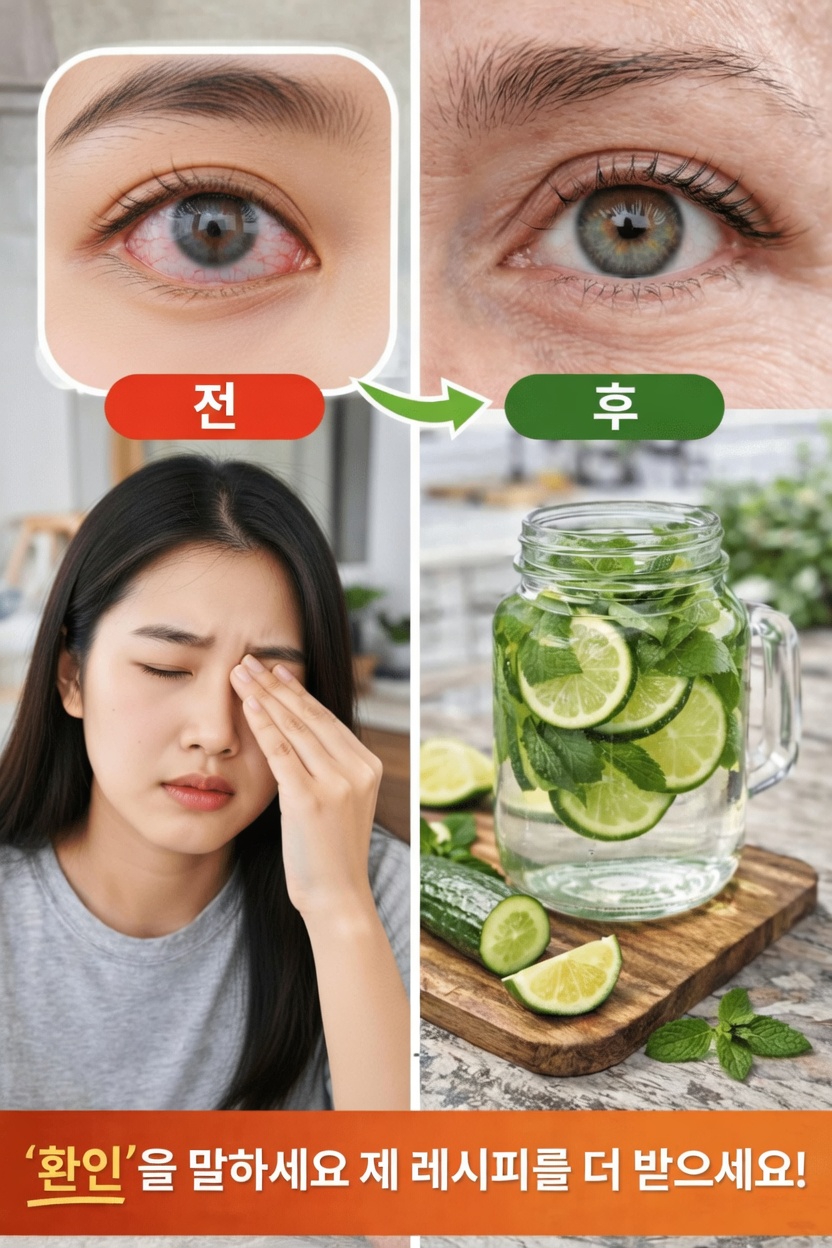 간단한 일상 습관: 눈의 편안함과 수분 보충을 위한 상쾌한 오이 라임 민트 워터