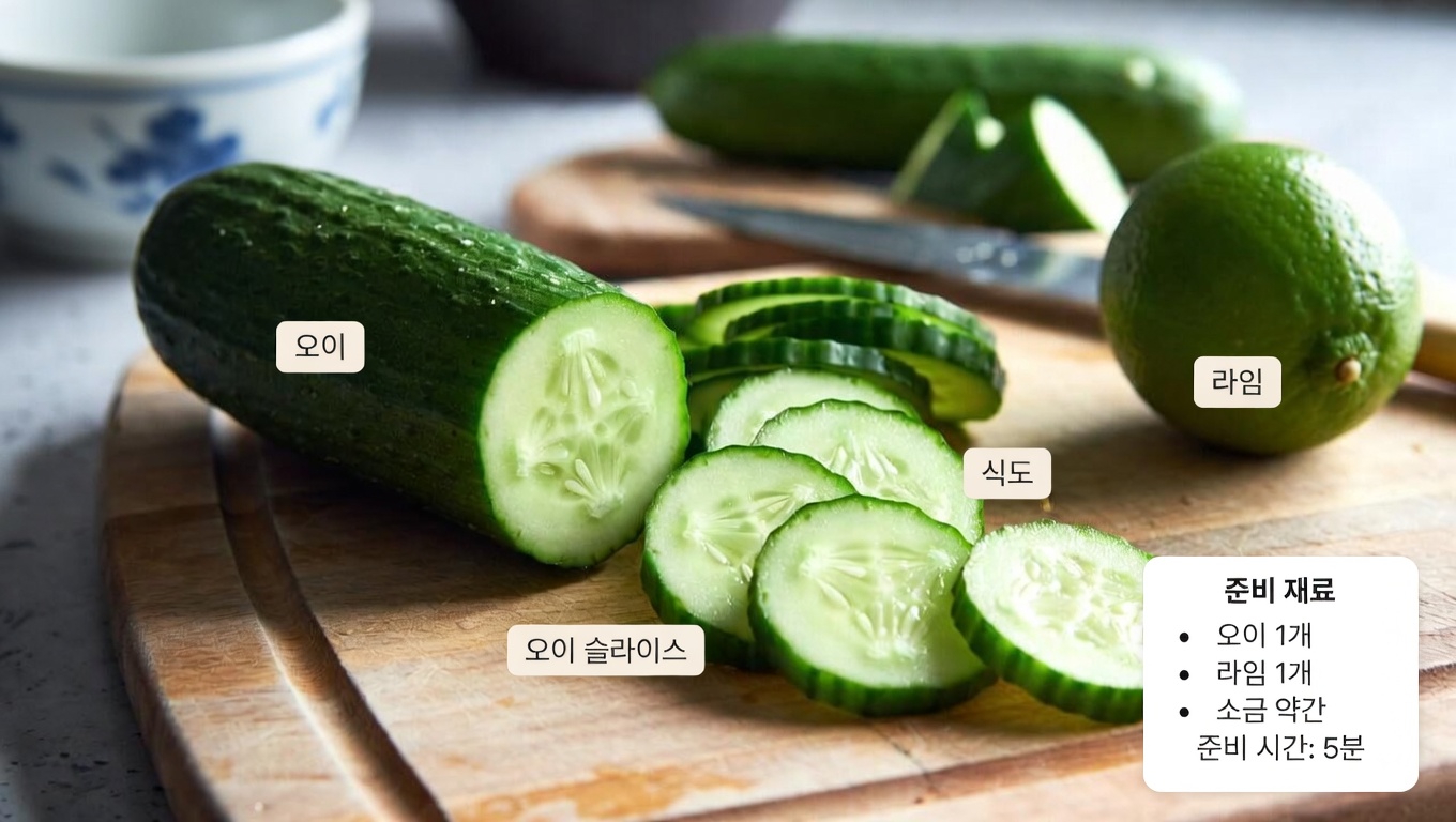 간단한 일상 습관: 눈의 편안함과 수분 보충을 위한 상쾌한 오이 라임 민트 워터