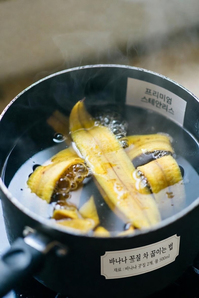 삶은 바나나 껍질 물을 천연 헤어 린스로 사용해 더 건강한 머릿결을 얻는 놀라운 효능 발견