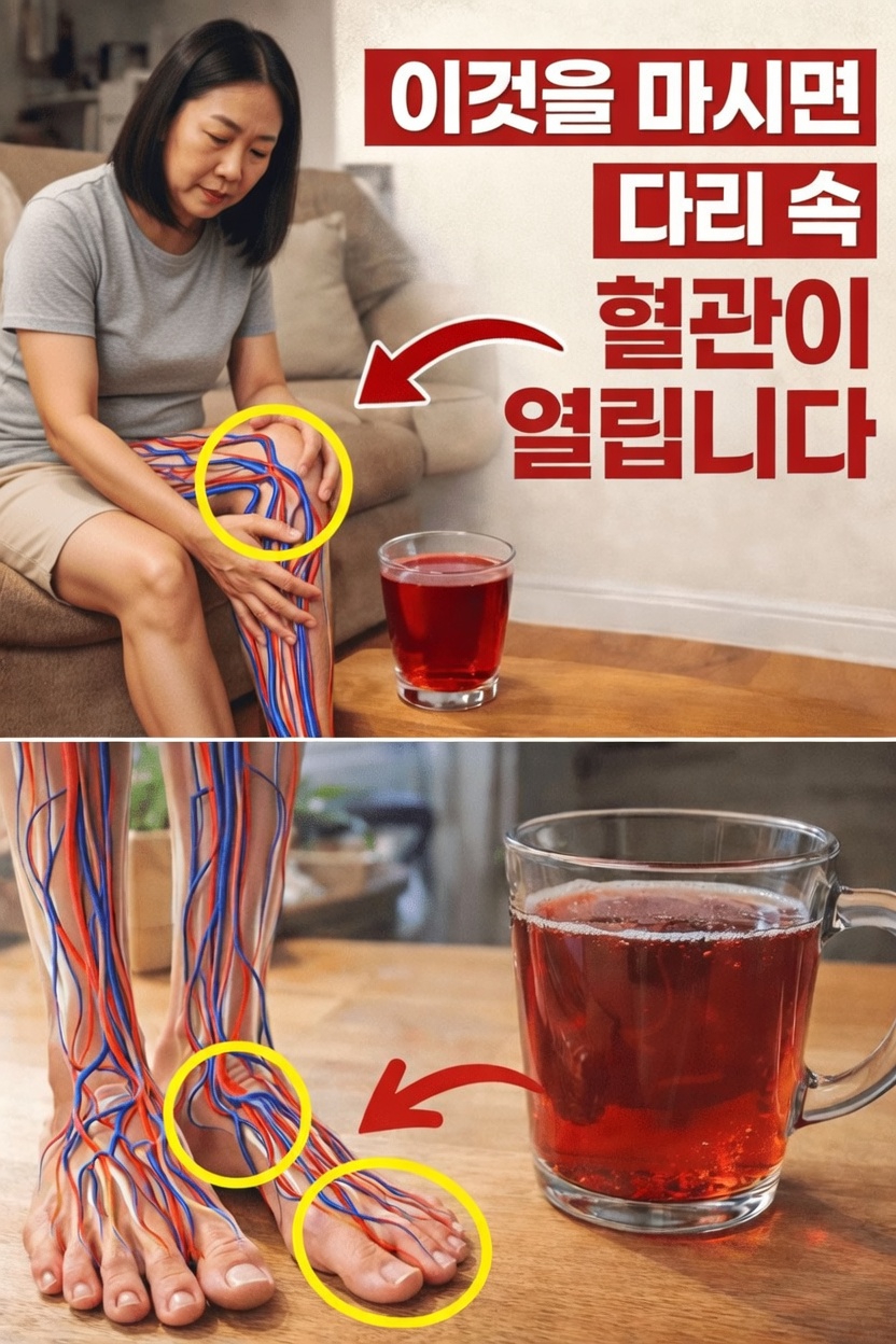 60세 이후 다리 혈류 개선에 도움이 될 수 있는 간단한 매일의 음료는 무엇일까요?