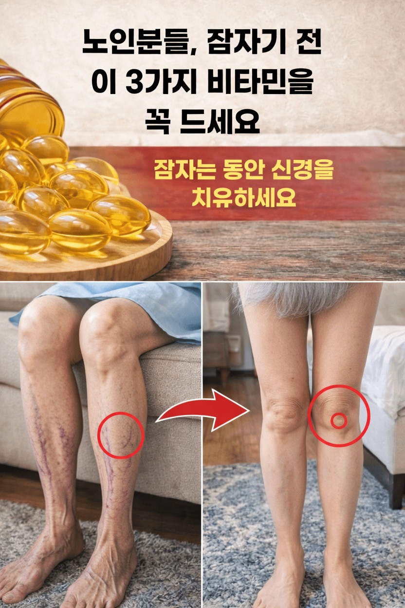 노년층 여러분! 이 7가지 비타민은 밤에 다리를 튼튼하게 하고 경련 예방에 도움을 줍니다 | 바바라 오닐의 편안한 활력을 위한 가이드