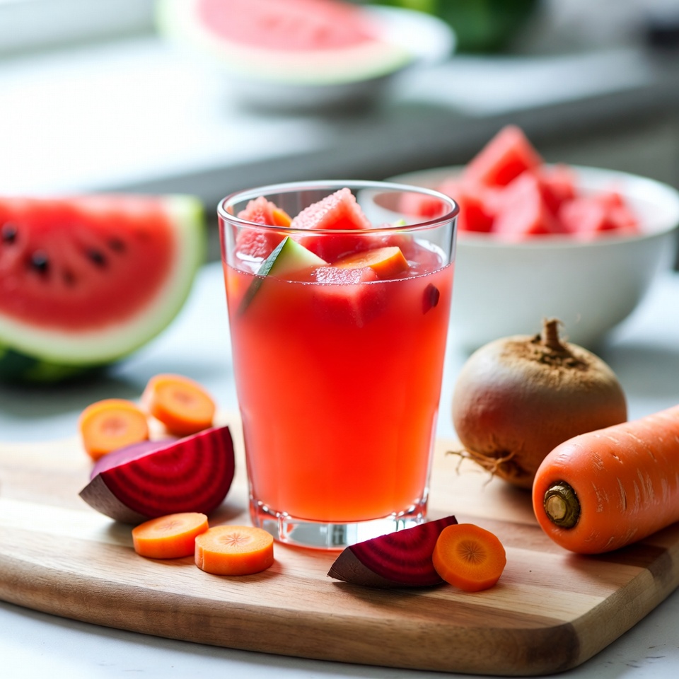모든 여성이 꼭 마셔야 할 음료: 수박, 당근, 비트루트, 생강 주스