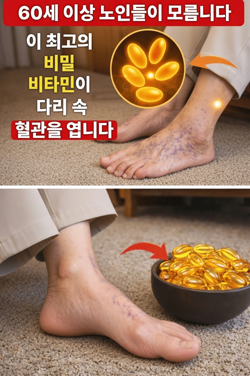 60세 이상 성인의 다리 편안함과 근력 향상에 도움 될 수 있는 상위 3가지 비타민