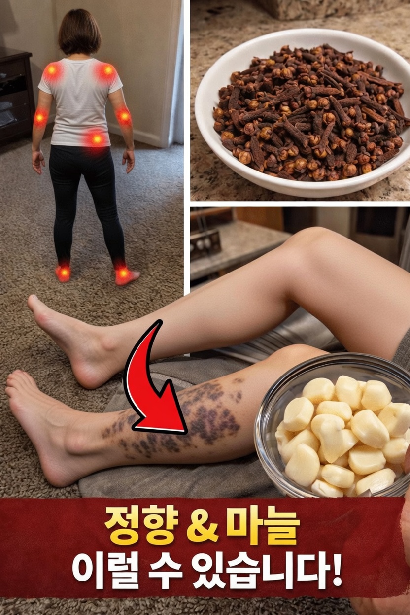 다리의 편안함과 일상적인 움직임을 돕는 일상 주방 재료와 부드러운 습관