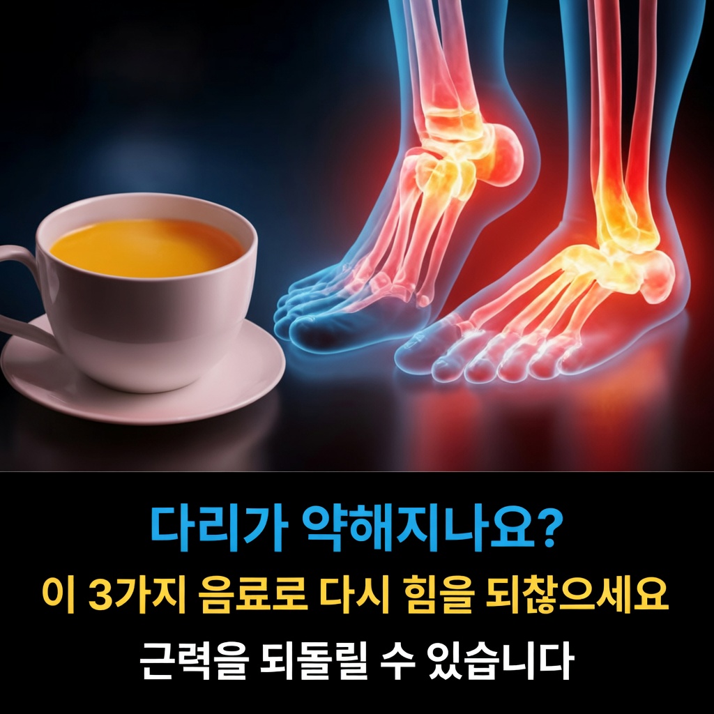 다리의 편안함과 일상적인 움직임을 돕는 일상 주방 재료와 부드러운 습관