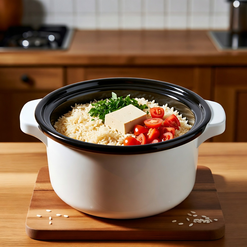 밥솥에 생쌀과 이 네 가지 재료만 넣으세요. 그야말로 그릇 속 천국입니다.