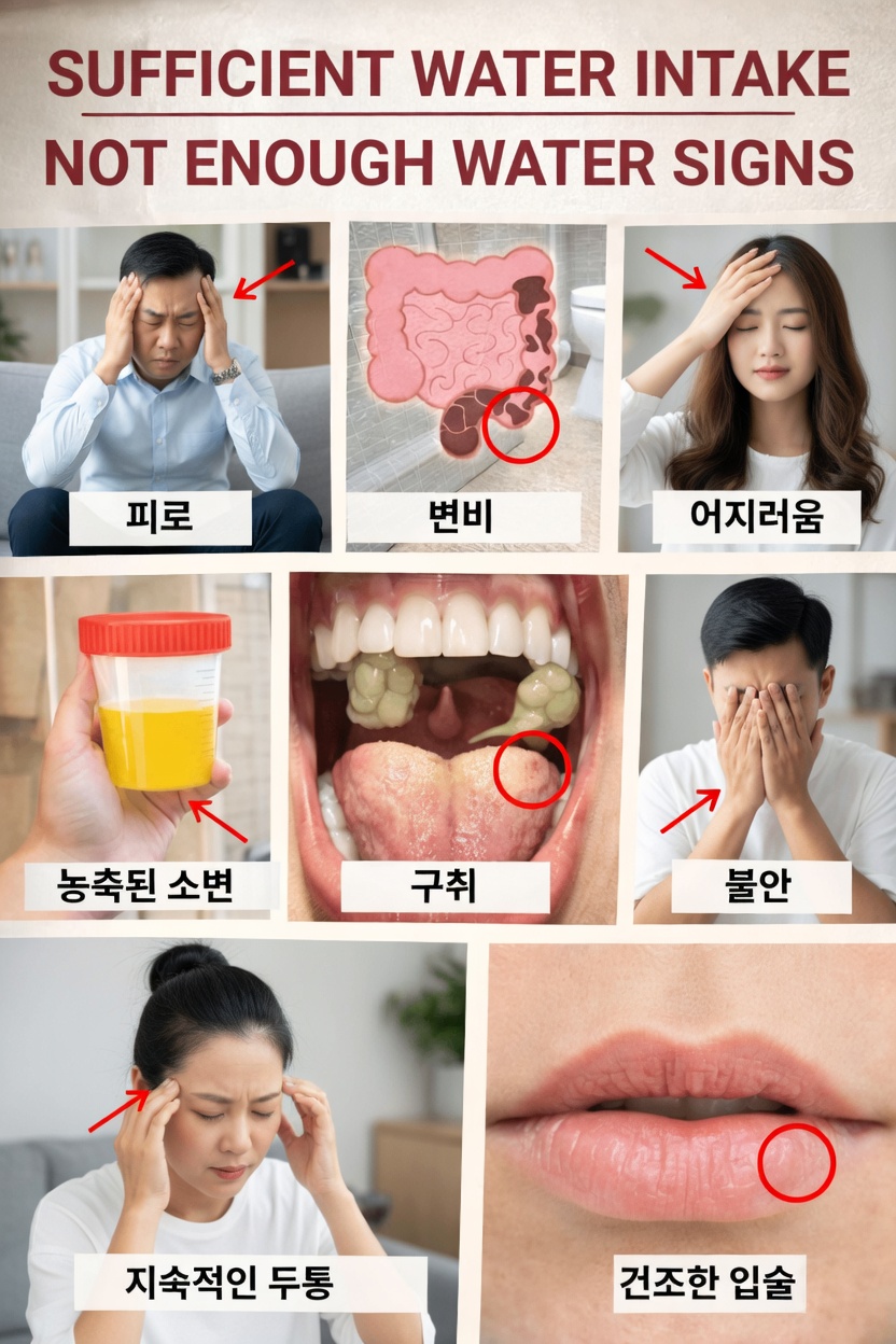 매일 물을 충분히 마시지 못하고 있다는 흔한 신호들을 놓치고 있나요?