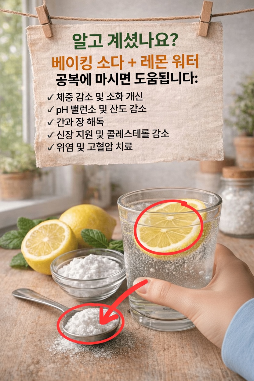 베이킹소다와 레몬 물을 마시는 아침 습관: 알아두어야 할 것