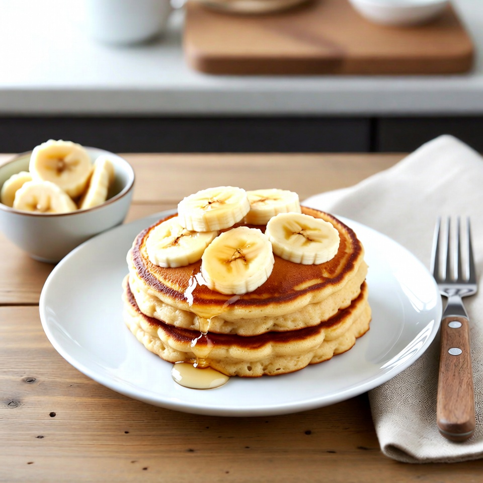 아침 바나나 팬케이크