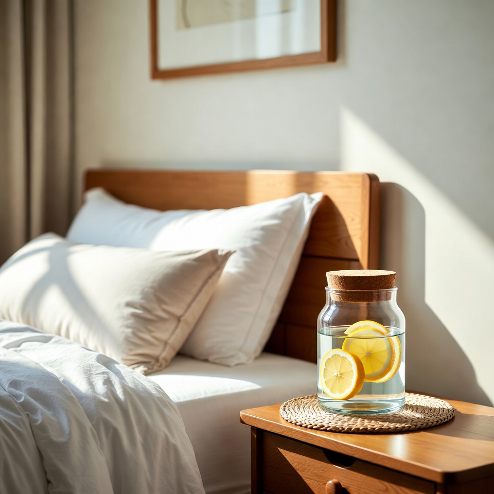 더 나은 수면과 공기 질을 위한 천연 레몬 침대맡 방향제