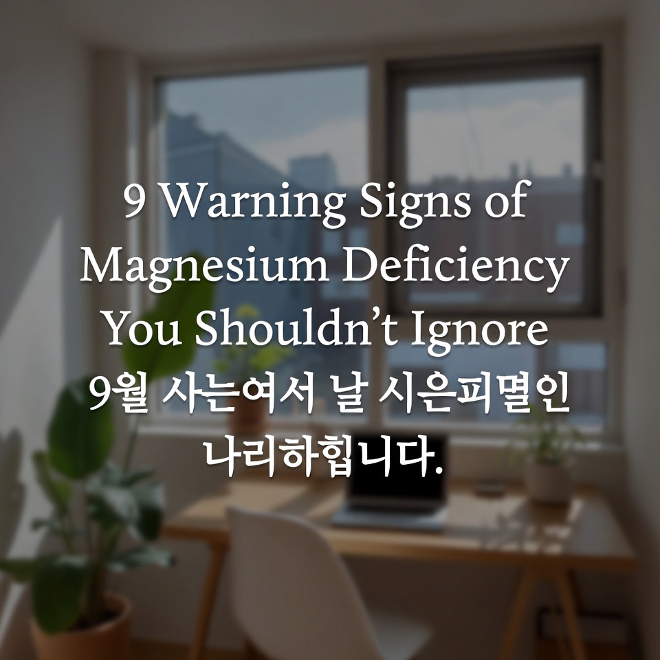 절대 무시하면 안 되는 마그네슘 결핍의 9가지 경고 신호
