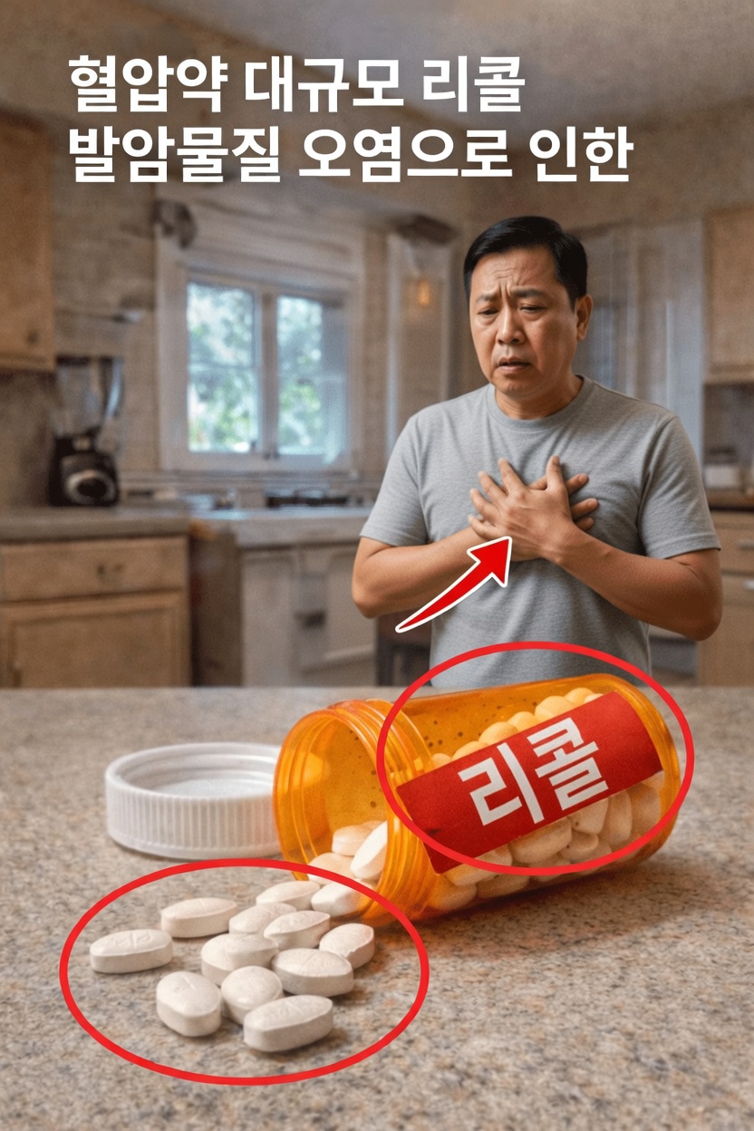 긴급 리콜: 암 우려로 58만 병 이상의 혈압약 회수