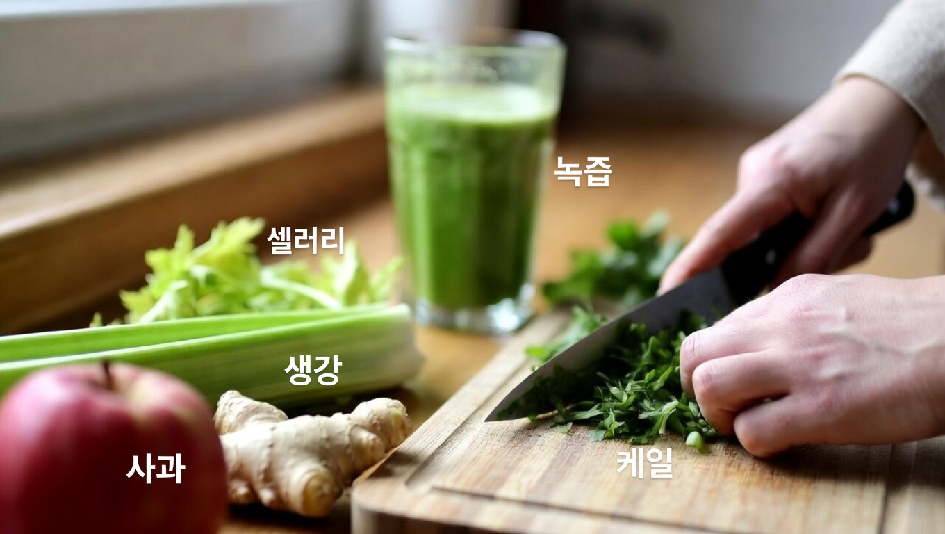 간 건강, 혈당 균형, 전반적인 웰니스를 위한 간단한 그린 스무디