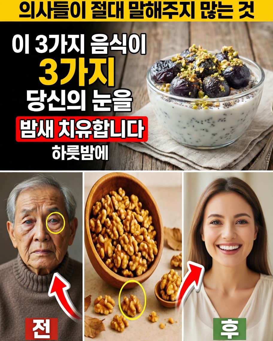 60세 이상 어르신을 위한 눈 건강에 좋은 간단한 취침 전 간식