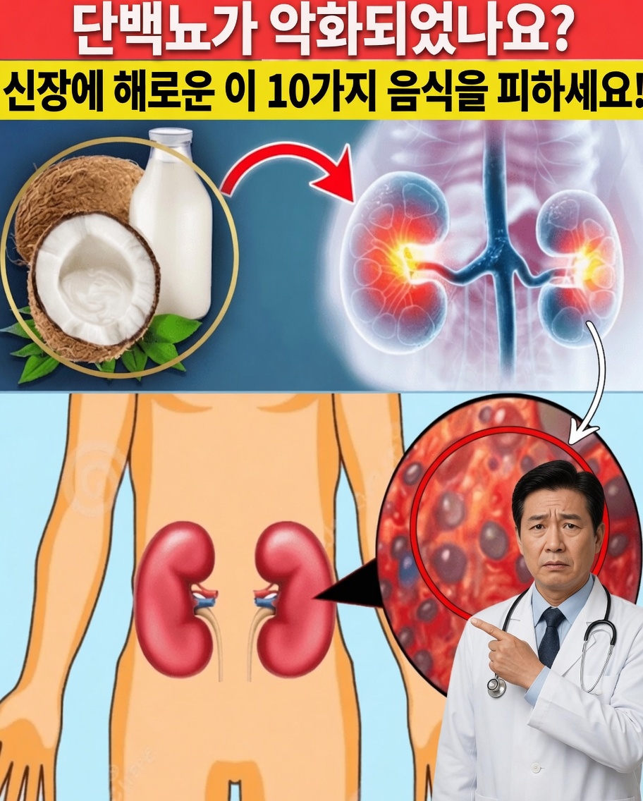 단백뇨가 악화되고 있나요? 당신의 신장을 조용히 지치게 할 수 있는 일상 속 음식 10가지