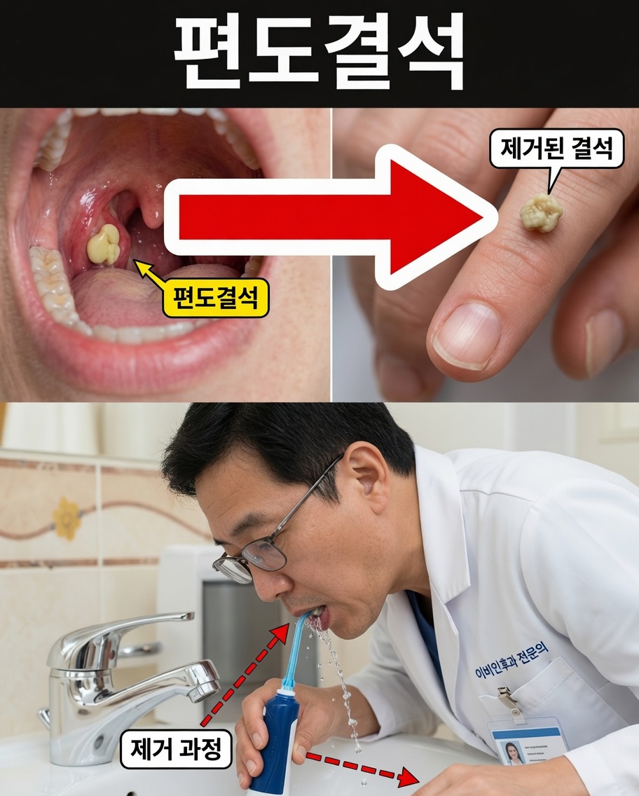 드러난 편도결석: 구취와 목 불편감의 숨은 원인