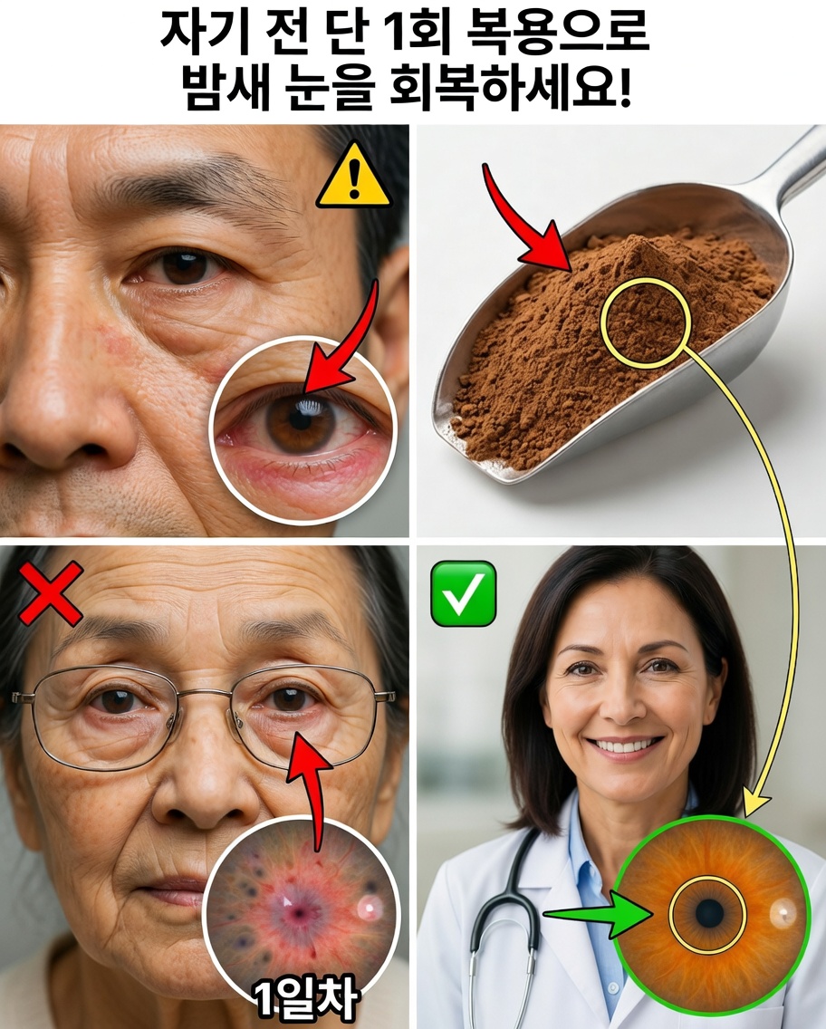 60세 이후 더 편안하고 빛나는 눈을 위한 저녁 주스 루틴