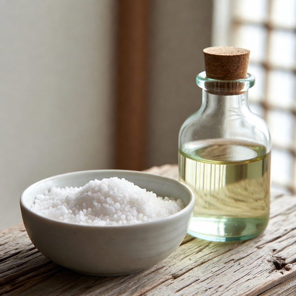 방의 에너지 정화를 위한 천연 소금과 식초 요법