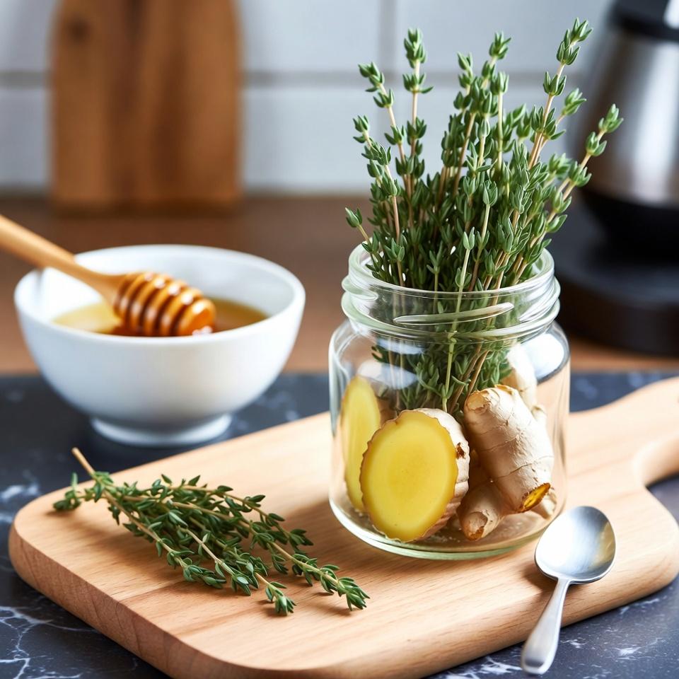 생강과 타임으로 만드는 강력한 집에서 만든 기침 시럽