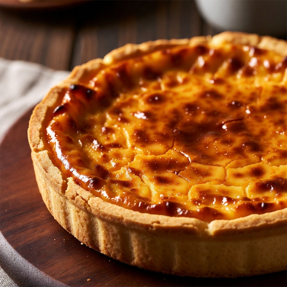 부드러운 캐러멜 커스터드 파이