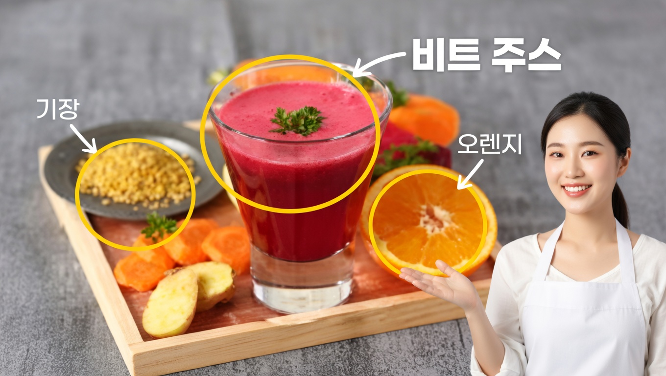 수박과 생강 천연 활력 주스