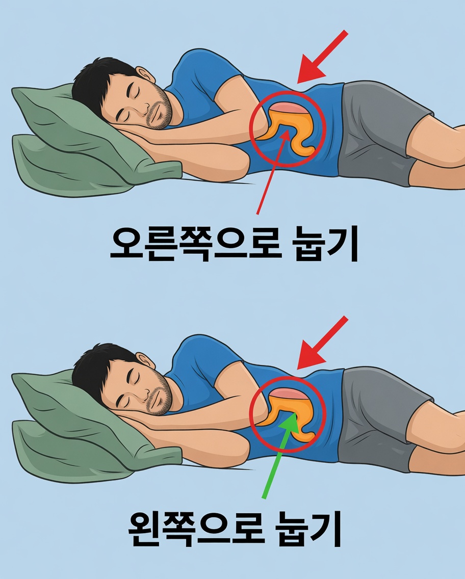 오른쪽으로 자는 것의 위험과 해결책