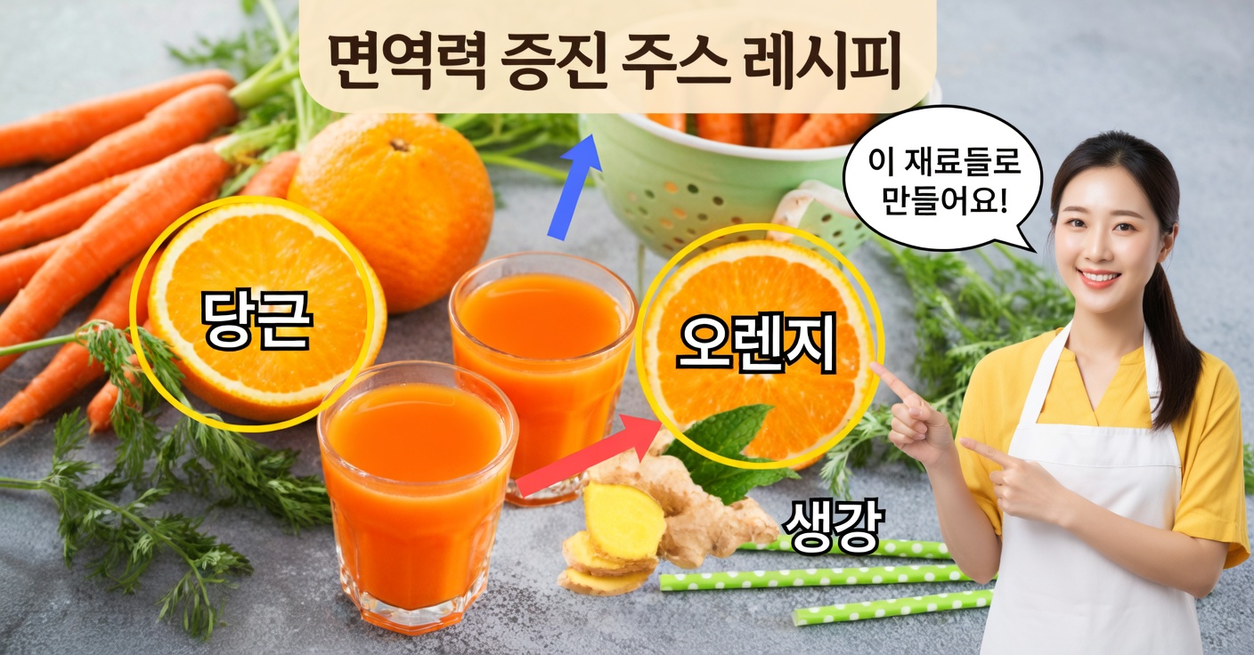 생강과 오렌지가 들어간 당근 주스: 한 모금마다 활력