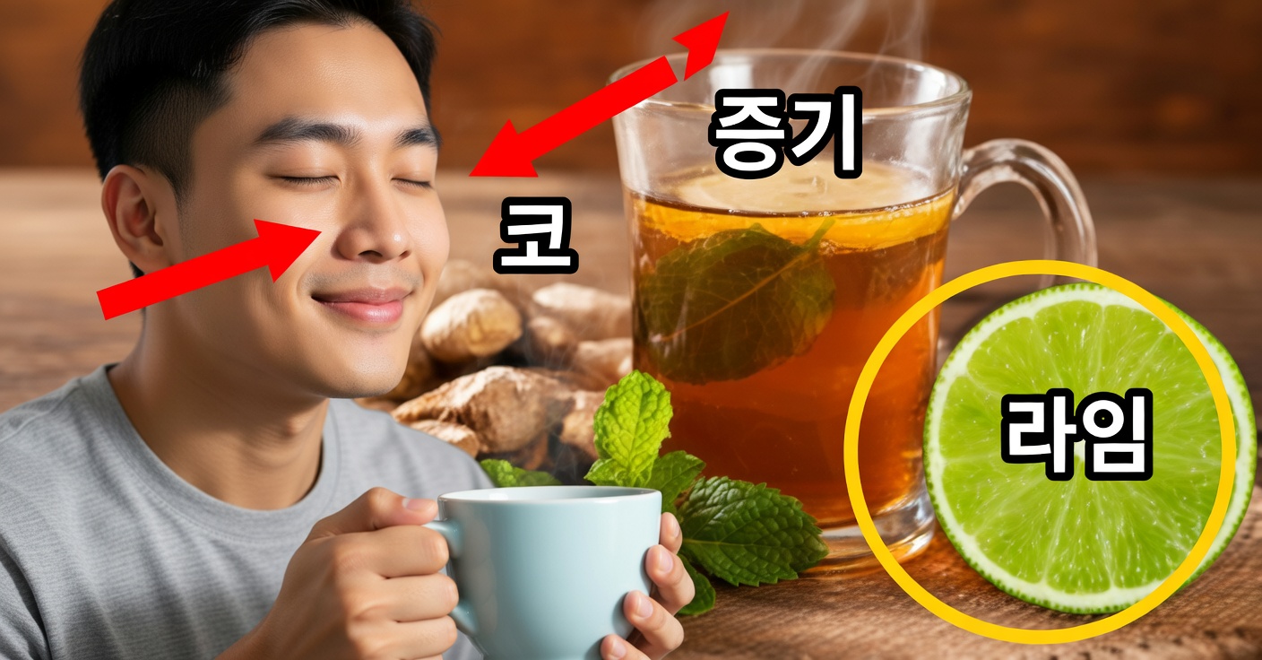 민트, 생강, 레몬 차: 몸을 위한 자연 완화