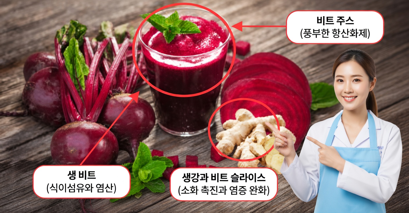 비트와 생강 주스: 한 잔에 담긴 에너지와 건강