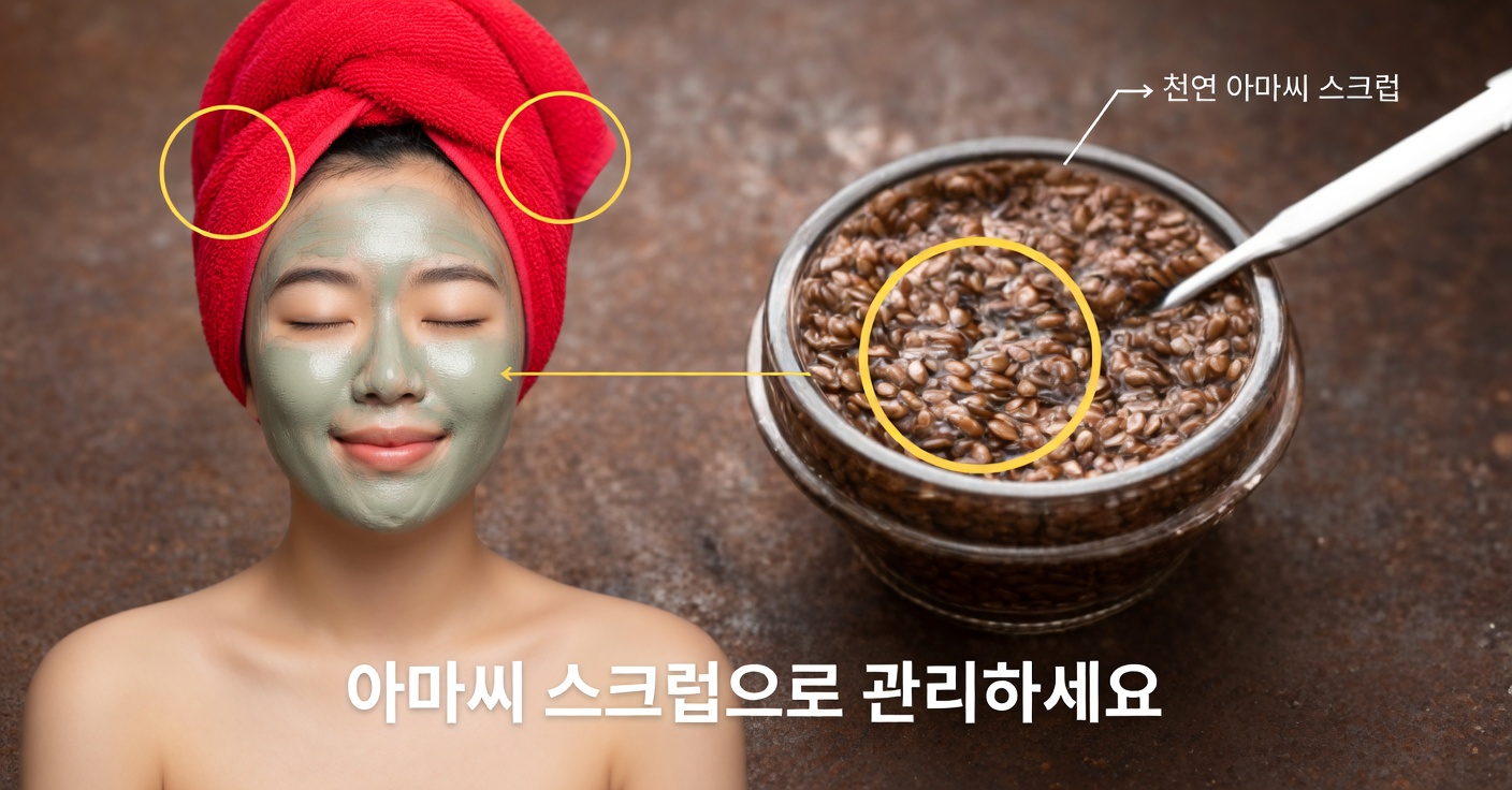 기미와 주름을 위한 아마씨 마스크