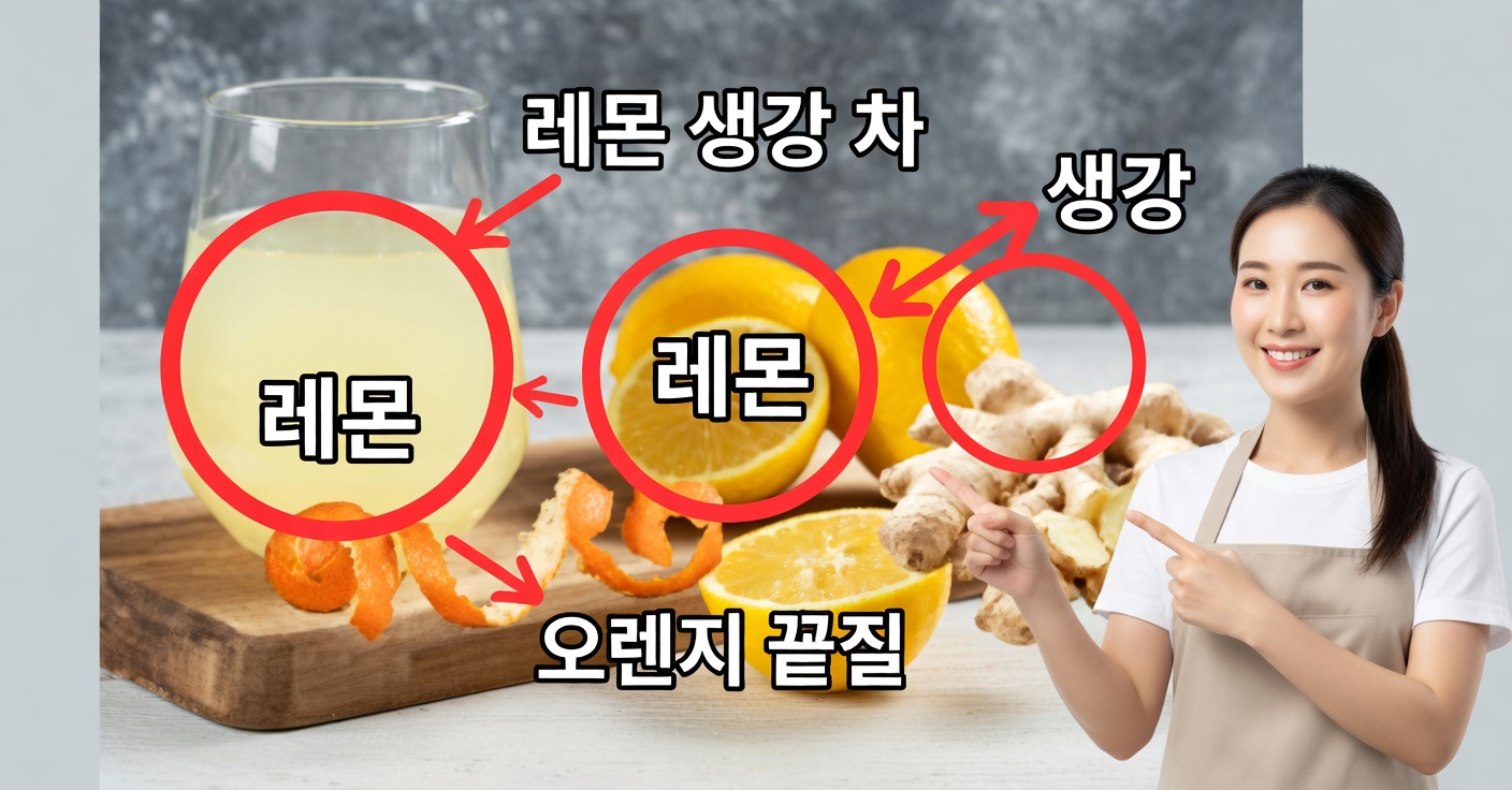 장기 정화를 위한 귤·생강 디톡스 차