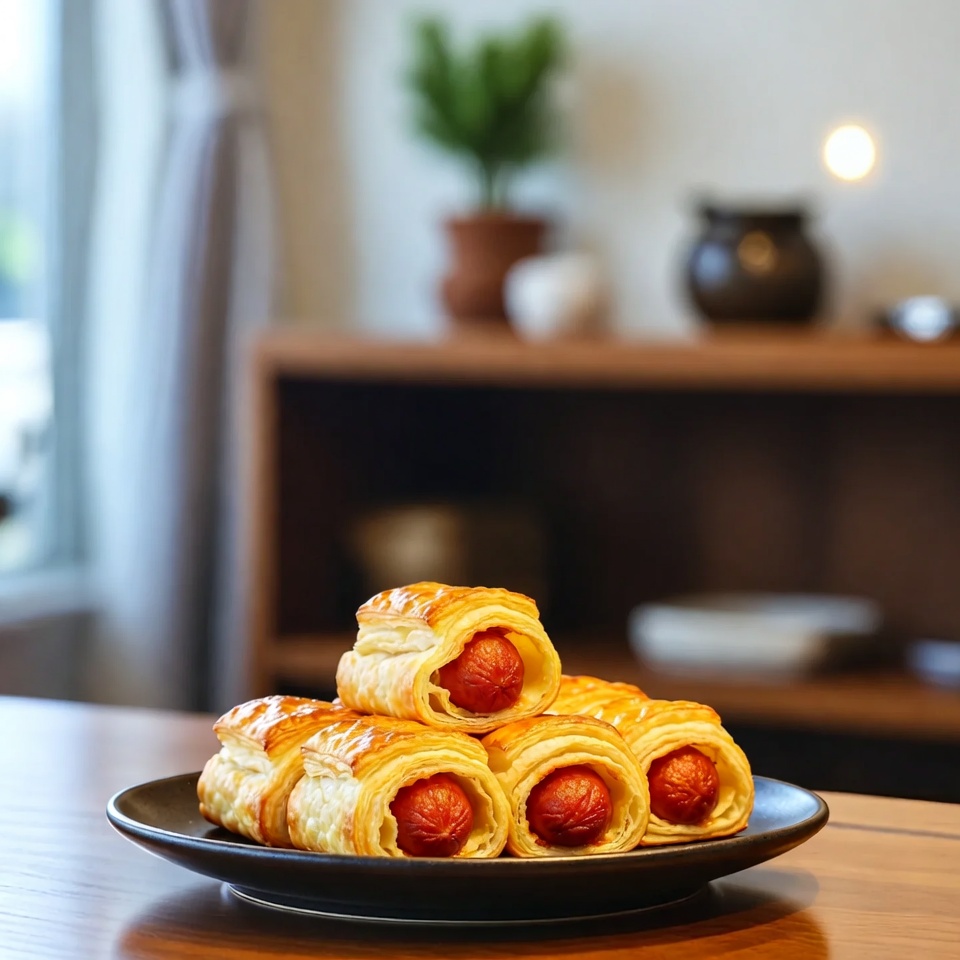 치즈 소시지 퍼프 페이스트리 롤