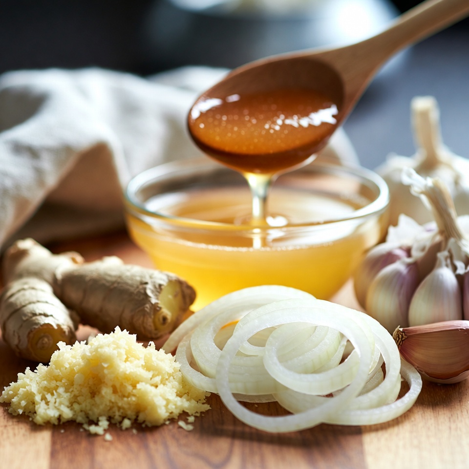 간 생강, 양파, 마늘, 레몬즙, 꿀! ~ 하루에 한 작은 술만 드시고 놀랄 준비를 하세요!