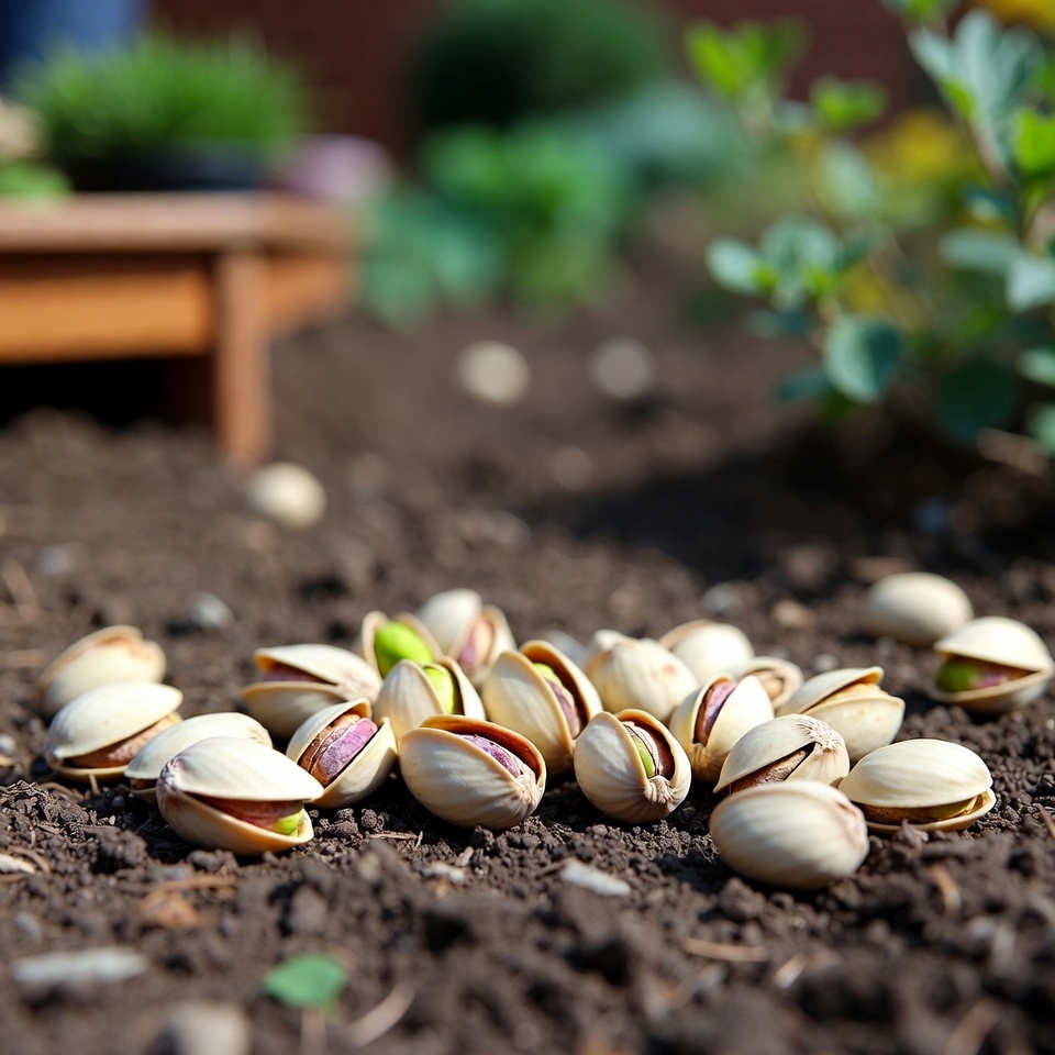 정원에서 피스타치오 껍질 재활용하기