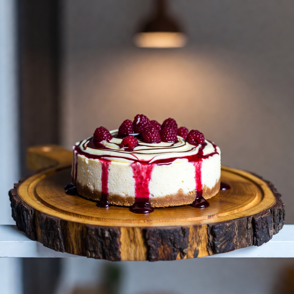 화이트 초콜릿 라즈베리 치즈케이크