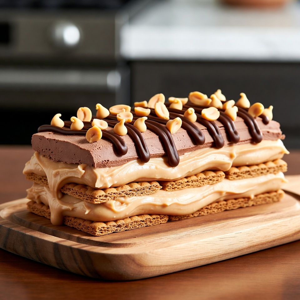 오븐 없이 만드는 땅콩버터 에클레어 케이크