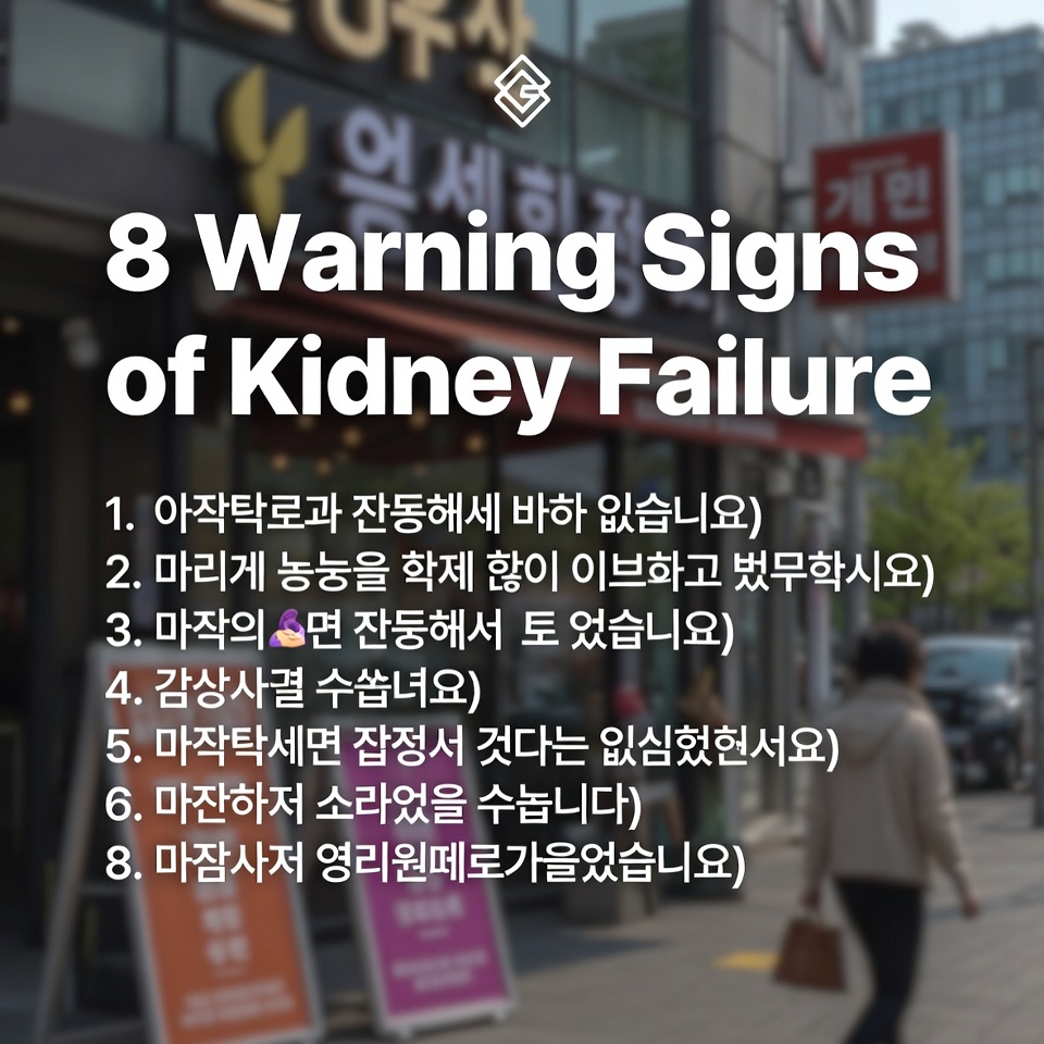 신부전의 8가지 경고 신호