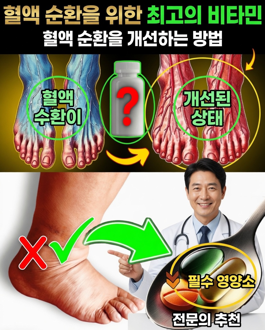 50세 이후 혈액순환을 개선하는 데 꼭 필요한 천연 비타민