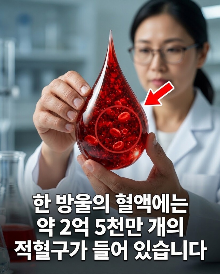 당신은 단 한 방울의 혈액에 2억 5천만 개의 적혈구가 당신을 위해 쉬지 않고 일하고 있다는 사실을 알고 있었나요?