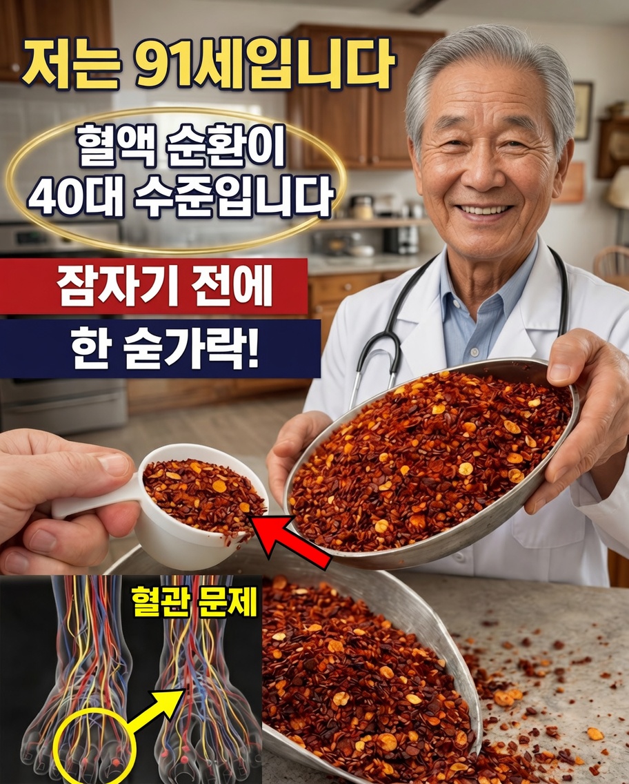 노인: 잠들기 전에 간단한 향신료를 먹으면 다리와 발의 혈액순환이 개선될까요?