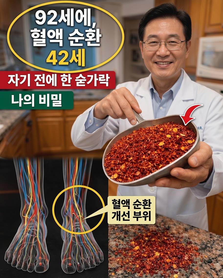 노인: 잠들기 전에 간단한 향신료 하나만으로 다리와 발의 혈액순환을 개선하는 데 도움이 될 수 있을까요?