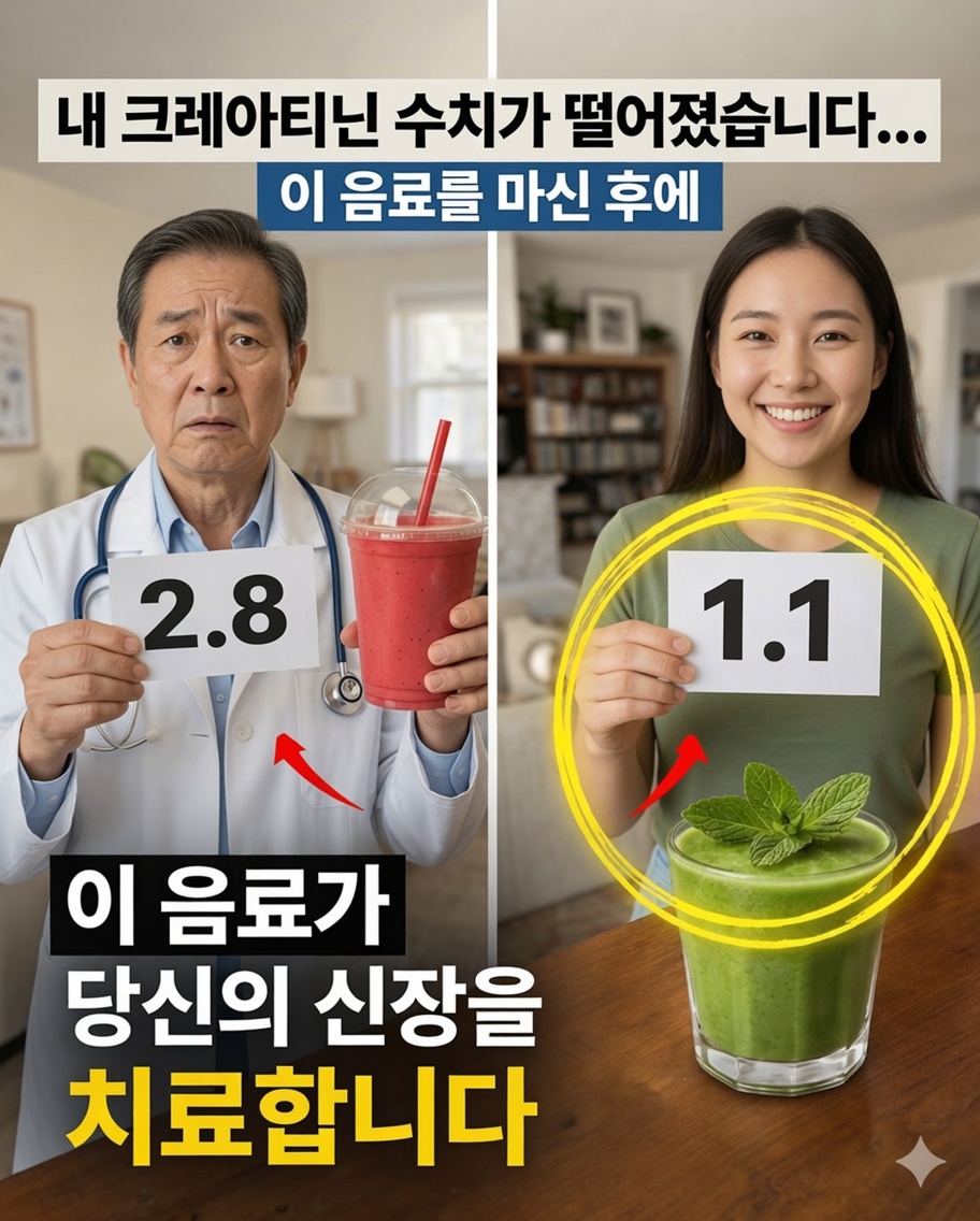 크레아티닌 수치를 자연스럽게 균형 있게 하고 신장을 돌보는 데 도움이 될 수 있는 아침 음료 TOP 3